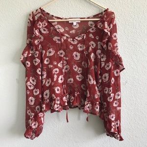 3/$15 Sheer Floral Top